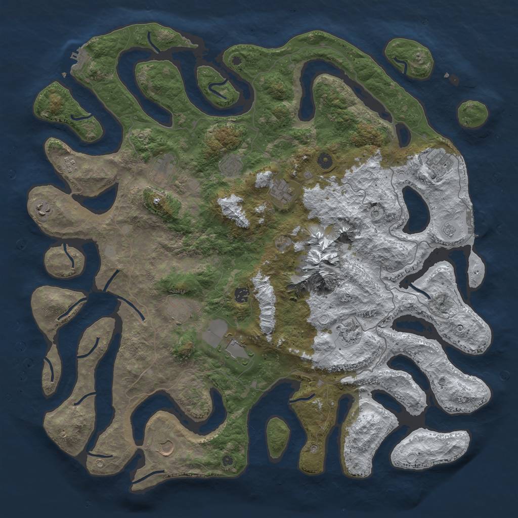 Rust Map: Procedural Map, Size: 5000, Seed: 89764, 20 Monuments