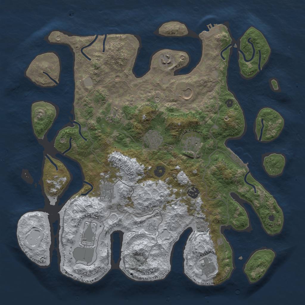 Rust Map: Procedural Map, Size: 4000, Seed: 37, 19 Monuments