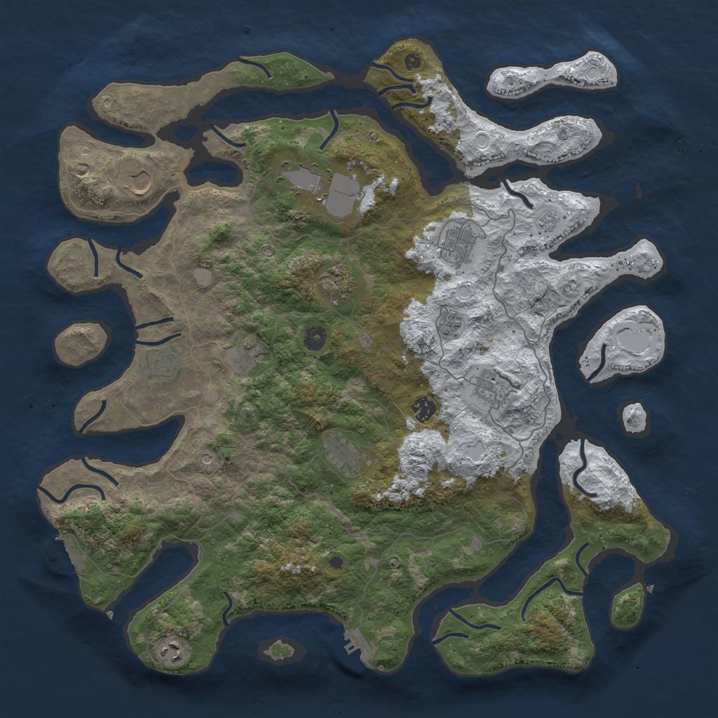 Rust Map: Procedural Map, Size: 4500, Seed: 246272185, 20 Monuments