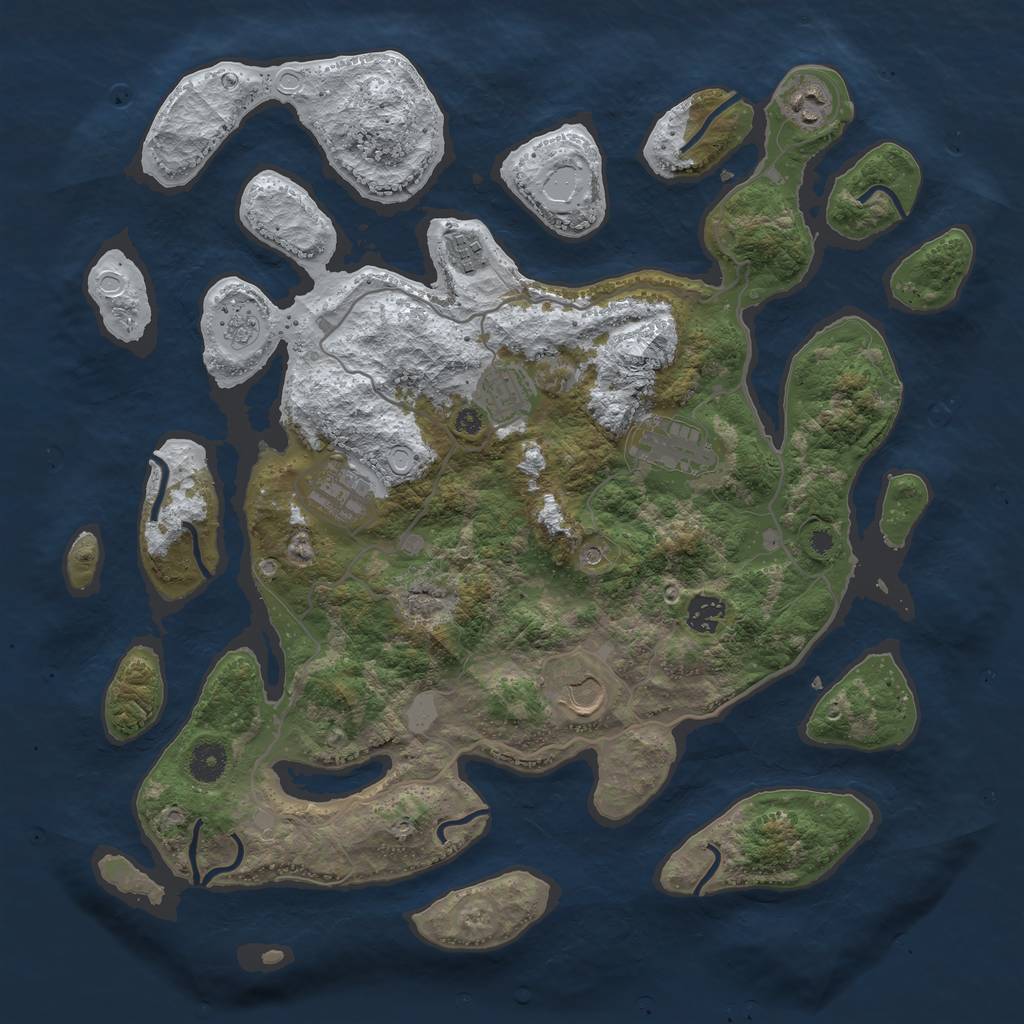 Rust Map: Procedural Map, Size: 4000, Seed: 924838, 14 Monuments