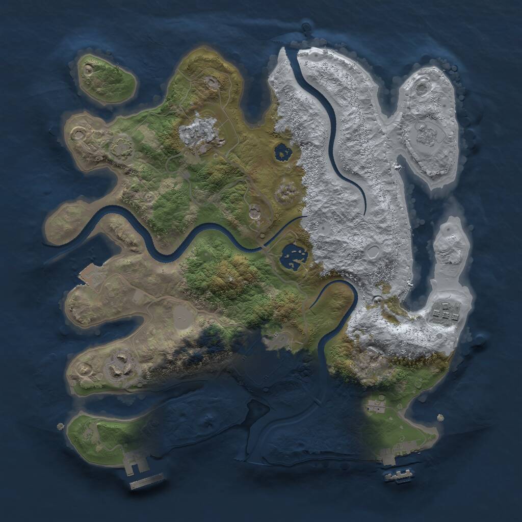 Rust Map: Procedural Map, Size: 3000, Seed: 34788022, 11 Monuments