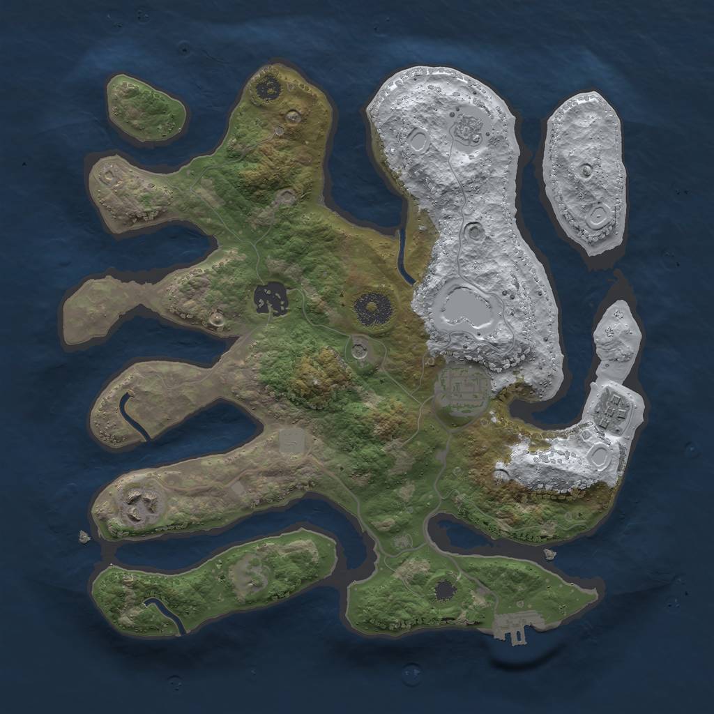 Rust Map: Procedural Map, Size: 3000, Seed: 34788022, 12 Monuments