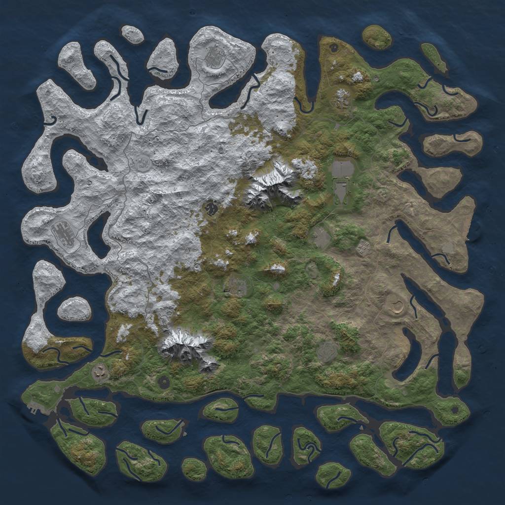 Rust Map: Procedural Map, Size: 6000, Seed: 18888, 20 Monuments