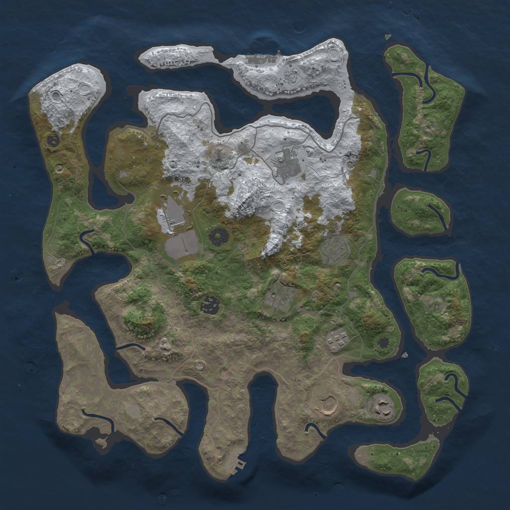 Rust Map: Procedural Map, Size: 4000, Seed: 797242, 17 Monuments