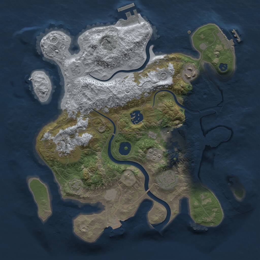 Rust Map: Procedural Map, Size: 3000, Seed: 781723, 12 Monuments
