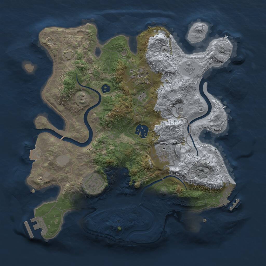 Rust Map: Procedural Map, Size: 3000, Seed: 12345235, 10 Monuments