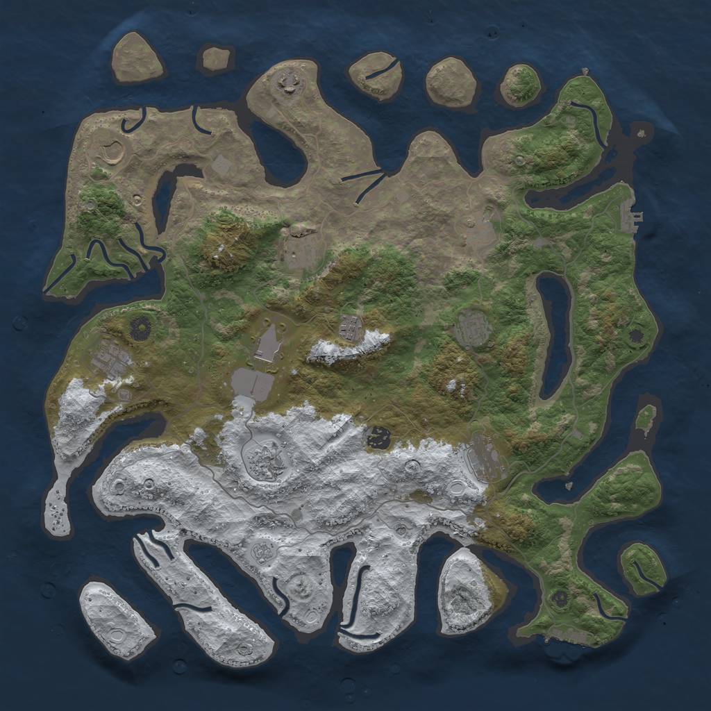 Rust Map: Procedural Map, Size: 4500, Seed: 24873819, 20 Monuments