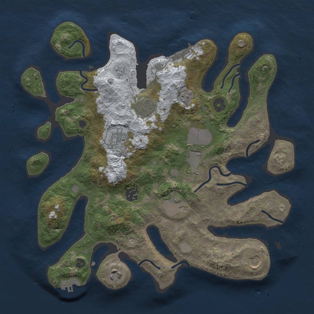 Rust Map: Procedural Map, Size: 3500, Seed: 96540, 17 Monuments