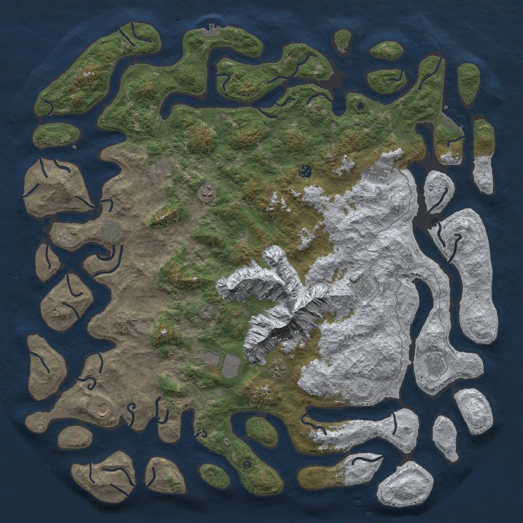 Rust Map: Procedural Map, Size: 6000, Seed: 14982, 20 Monuments