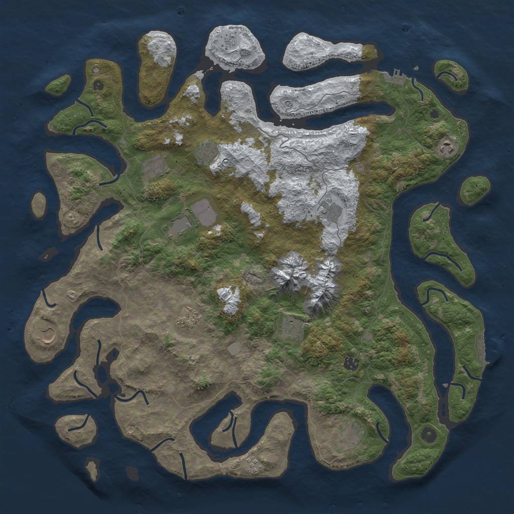 Rust Map: Procedural Map, Size: 5000, Seed: 9050442, 20 Monuments