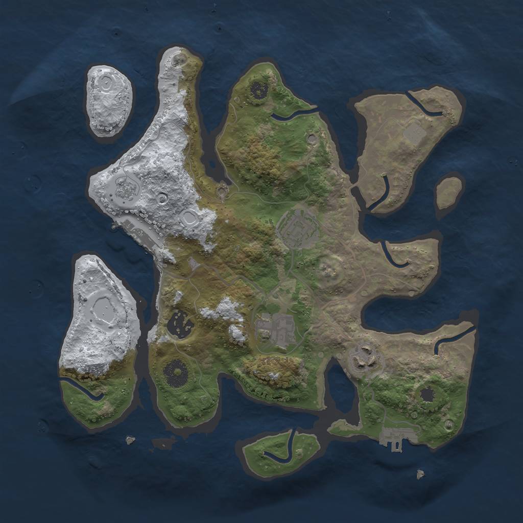 Rust Map: Procedural Map, Size: 3000, Seed: 1955005018, 12 Monuments