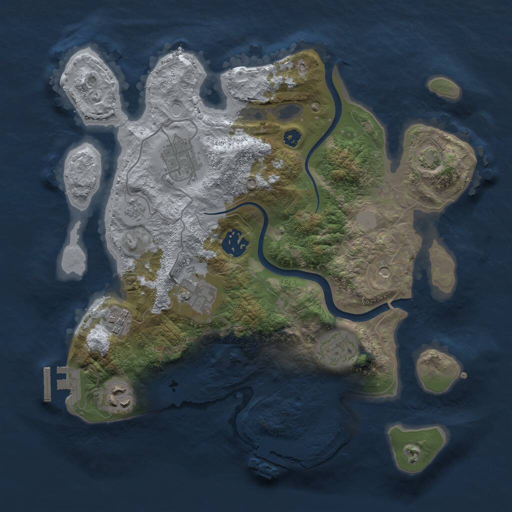 Rust Map: Procedural Map, Size: 3000, Seed: 466435, 12 Monuments
