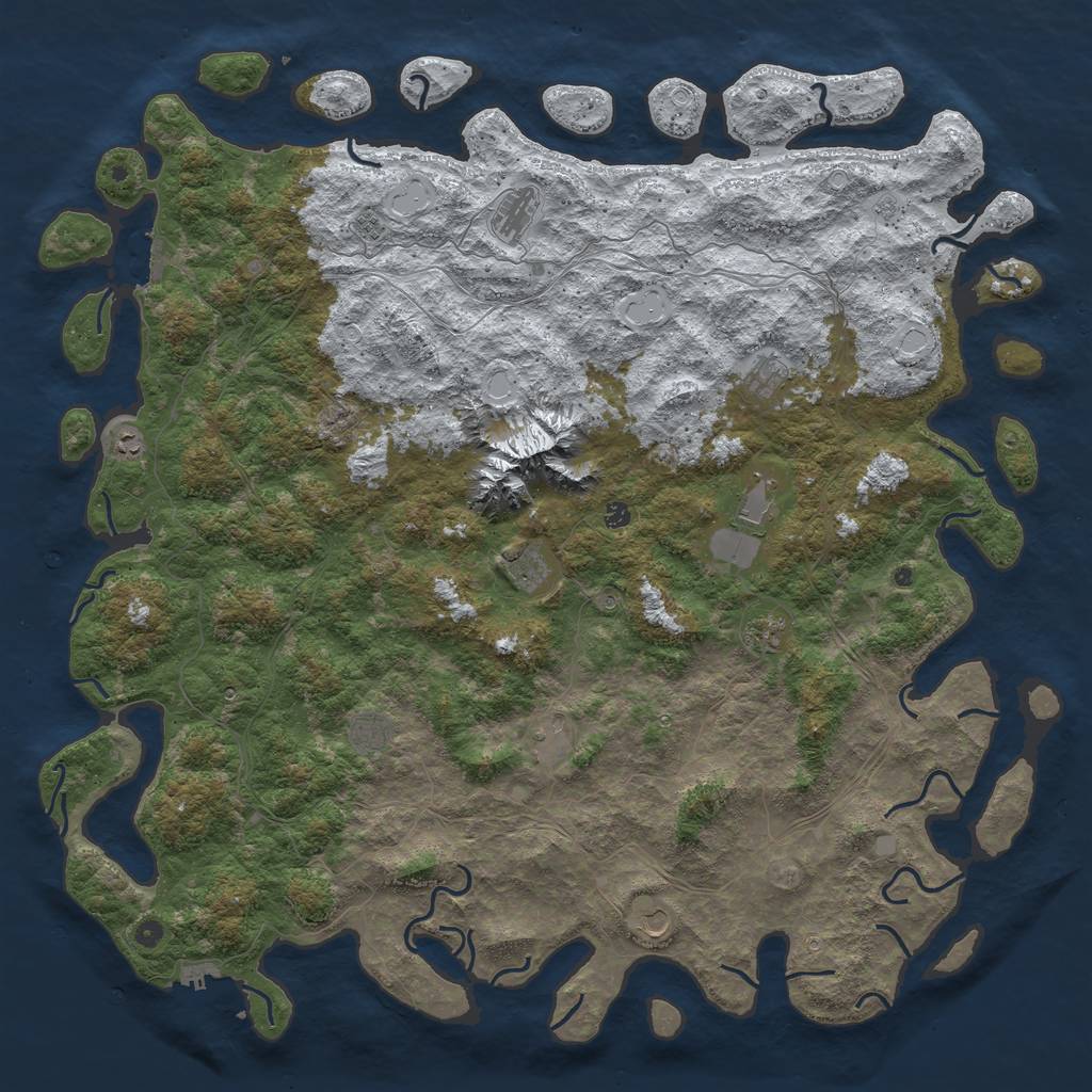 Rust Map: Procedural Map, Size: 6000, Seed: 10000, 20 Monuments