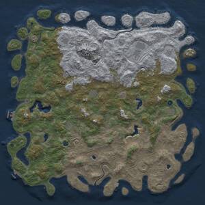 Thumbnail Rust Map: Procedural Map, Size: 6000, Seed: 10000, 17 Monuments