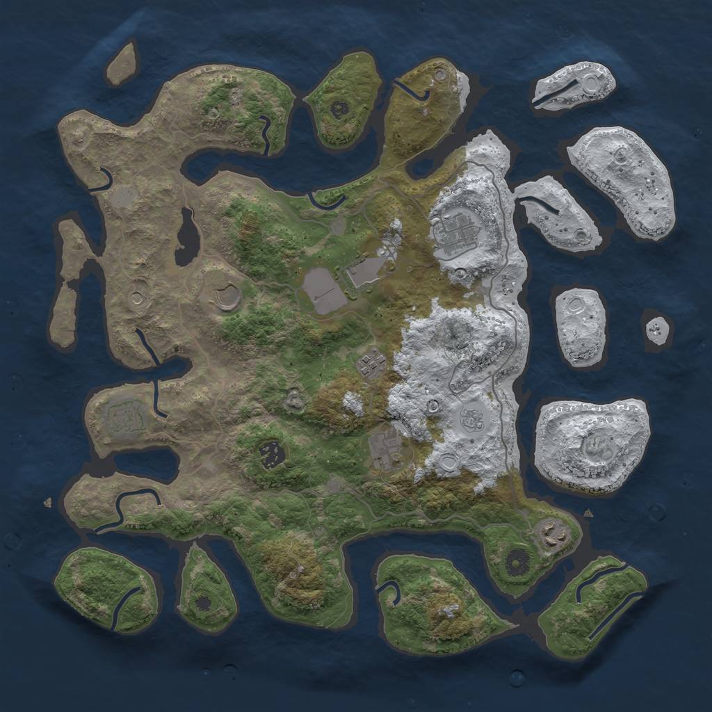 Rust Map: Procedural Map, Size: 4000, Seed: 482168, 15 Monuments