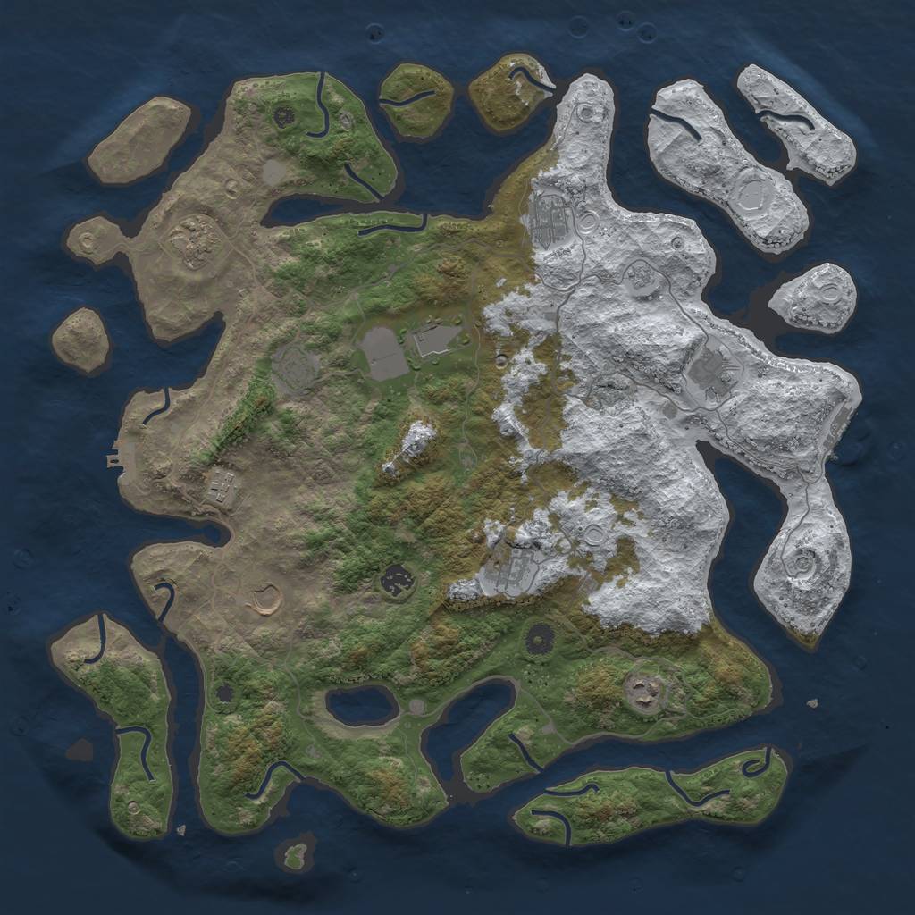 Rust Map: Procedural Map, Size: 4500, Seed: 56000, 19 Monuments