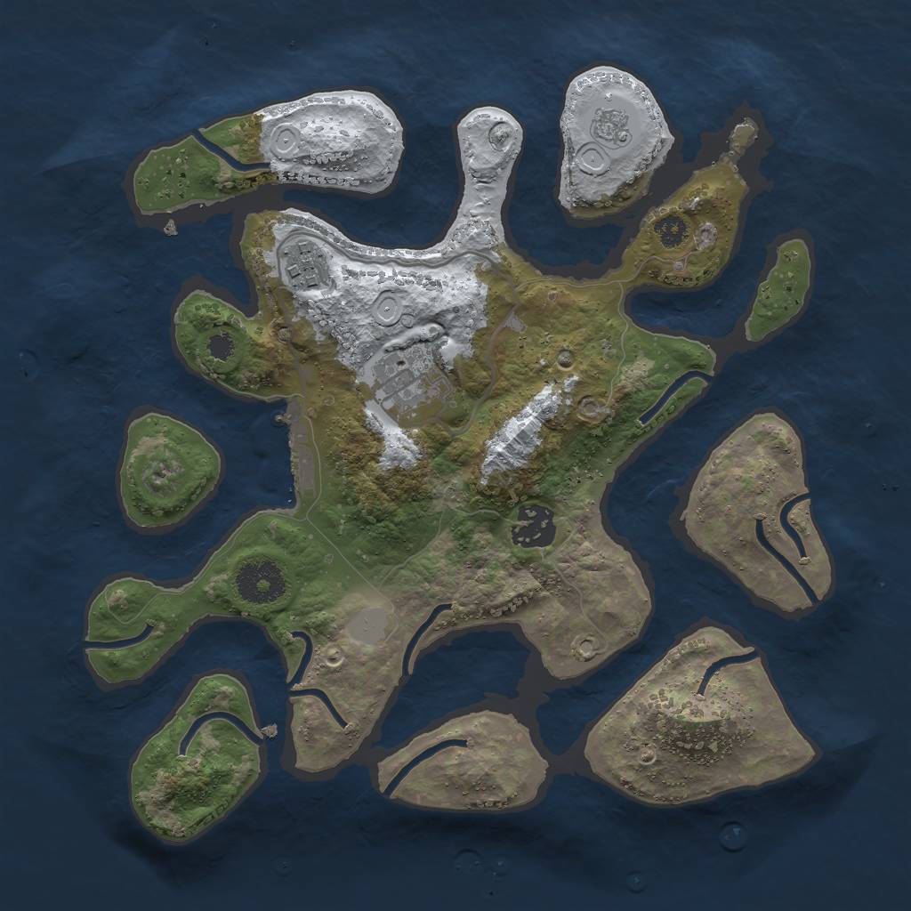 Rust Map: Procedural Map, Size: 3000, Seed: 2022003218, 10 Monuments