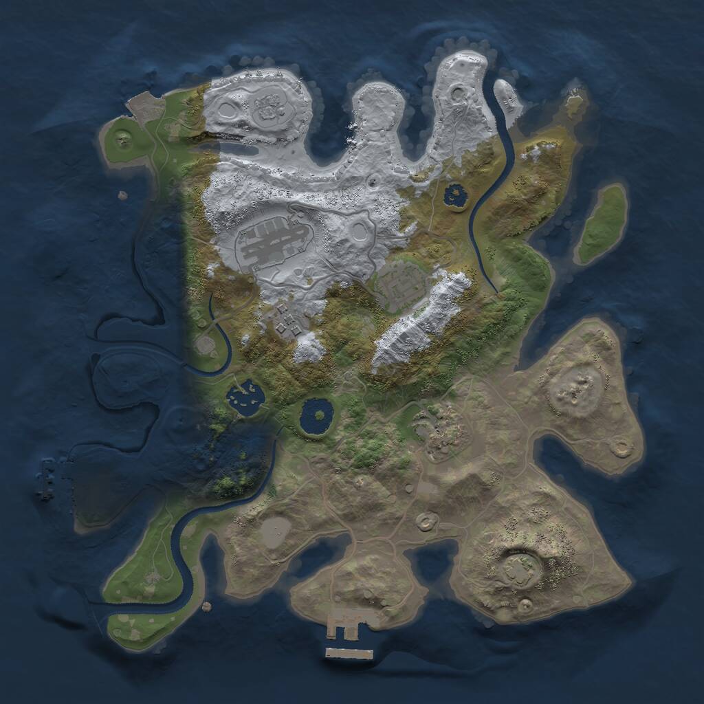 Rust Map: Procedural Map, Size: 3000, Seed: 2022003218, 10 Monuments