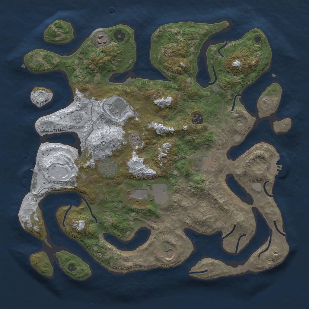 Rust Map: Procedural Map, Size: 4000, Seed: 973233332, 17 Monuments