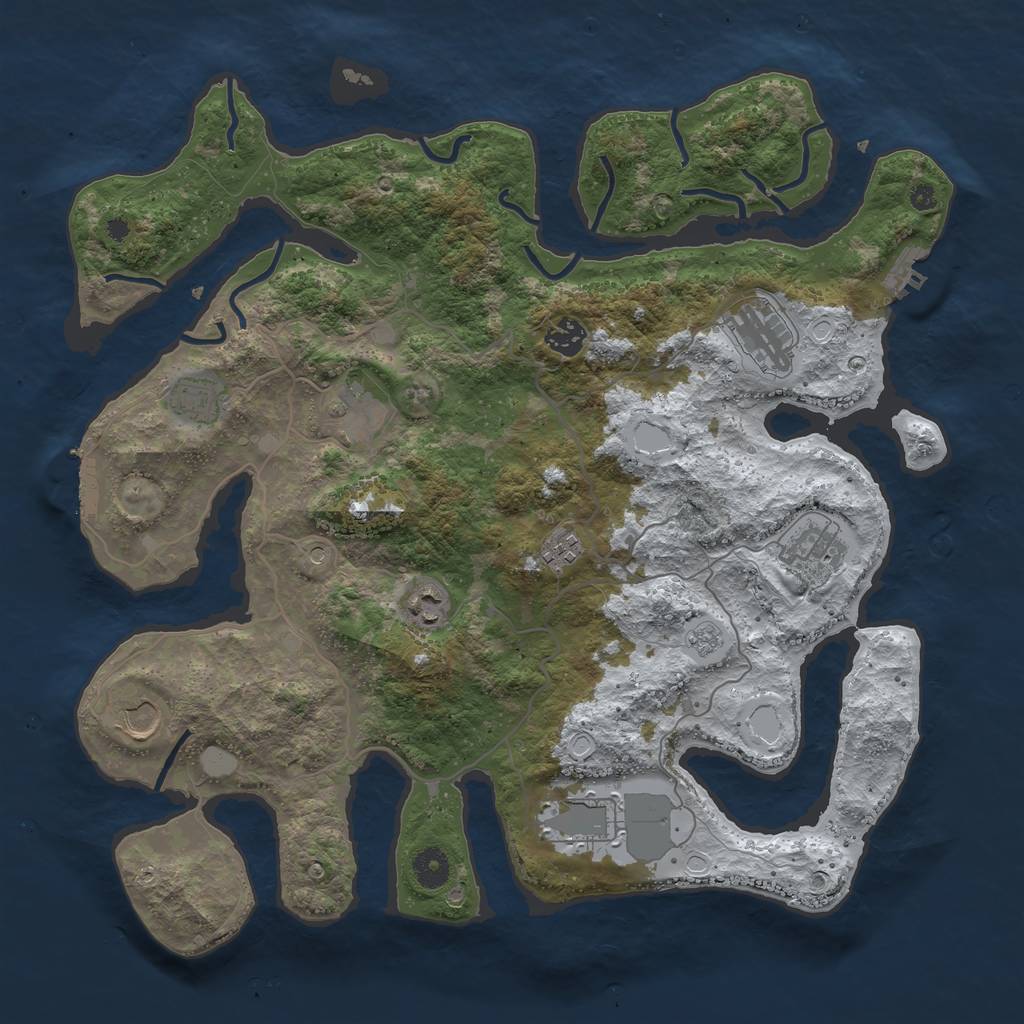 Rust Map: Procedural Map, Size: 4000, Seed: 667019, 18 Monuments