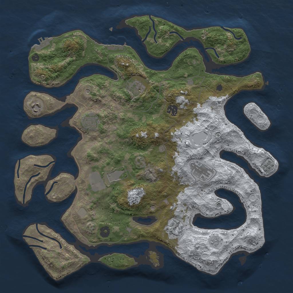 Rust Map: Procedural Map, Size: 4000, Seed: 96198, 17 Monuments