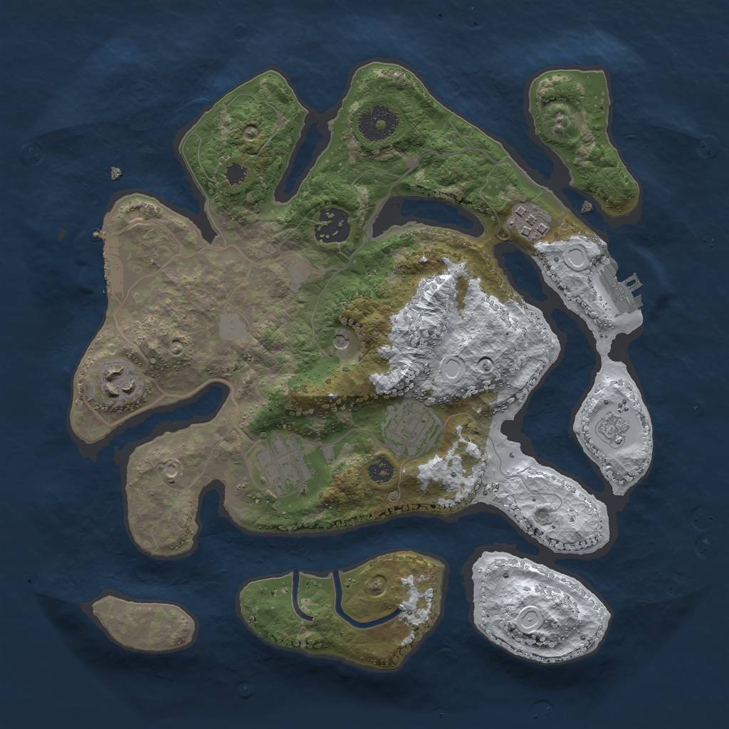 Rust Map: Procedural Map, Size: 3000, Seed: 399896, 14 Monuments