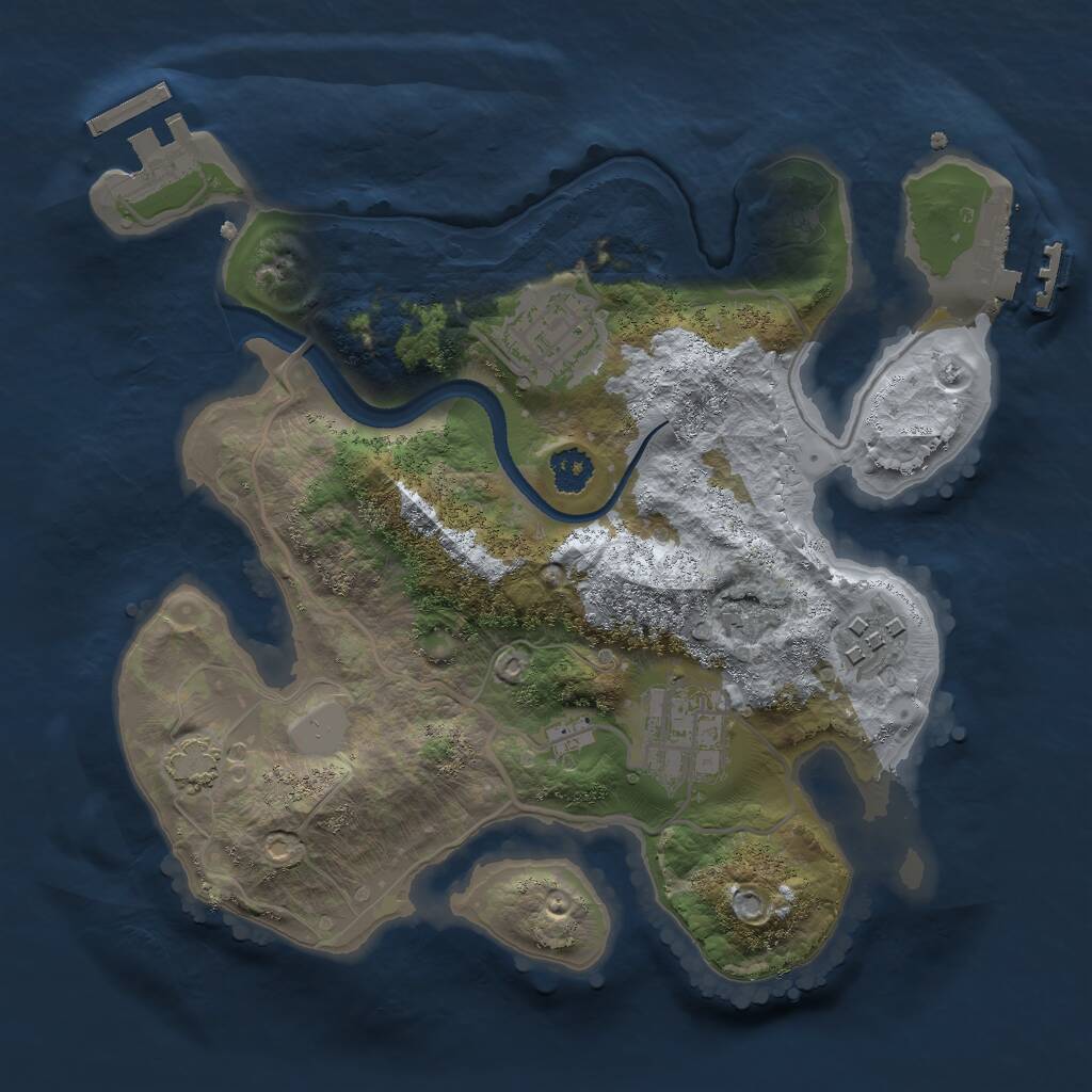 Rust Map: Procedural Map, Size: 2500, Seed: 4691, 7 Monuments