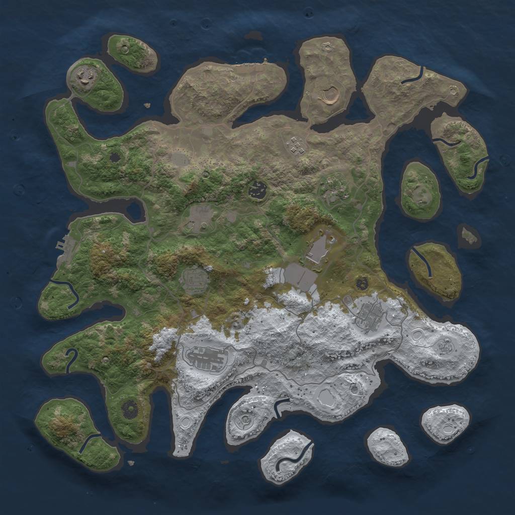 Rust Map: Procedural Map, Size: 4250, Seed: 78911032, 19 Monuments