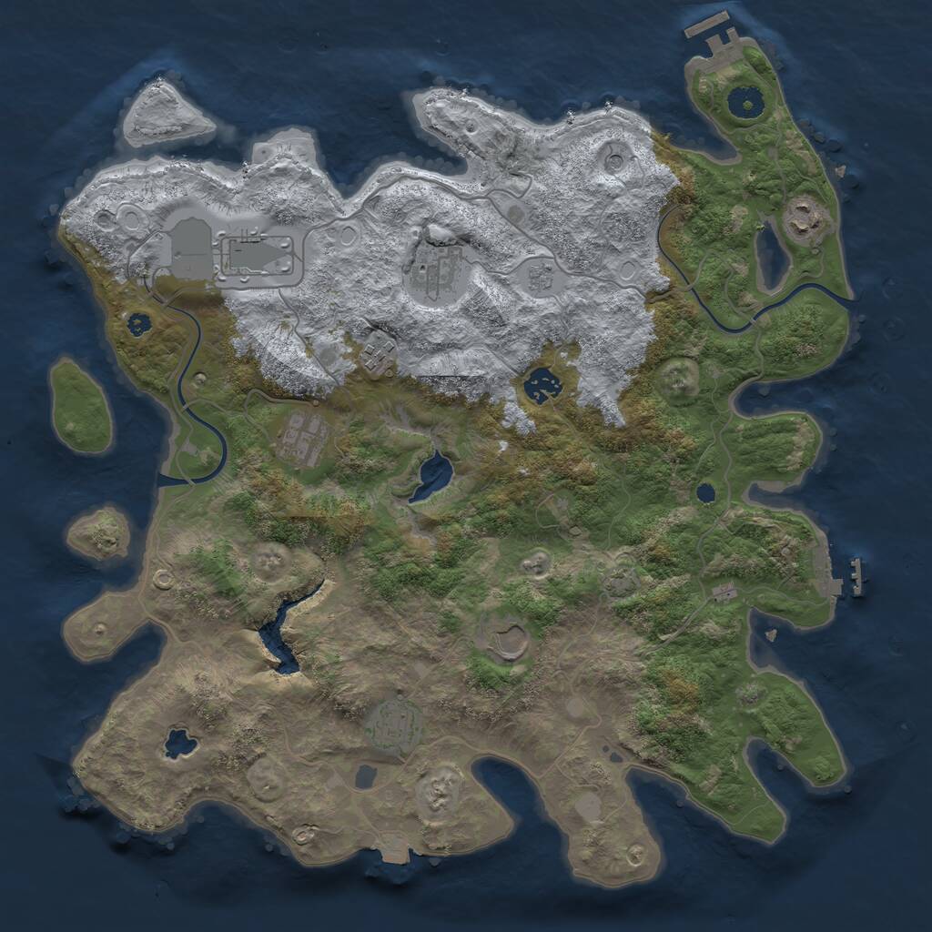 Rust Map: Procedural Map, Size: 4000, Seed: 41, 14 Monuments