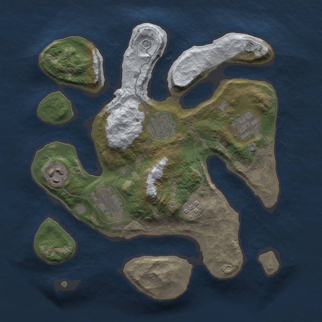 Rust Map: Barren, Size: 2800, Seed: 167, 8 Monuments