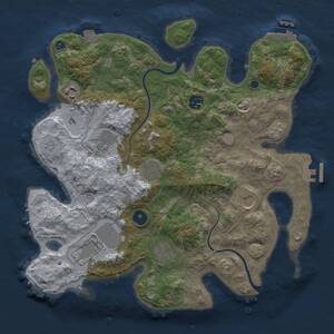 Thumbnail Rust Map: Procedural Map, Size: 3500, Seed: 484196753, 14 Monuments