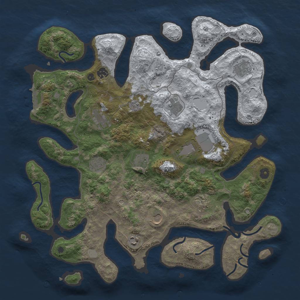 Rust Map: Procedural Map, Size: 4250, Seed: 291813963, 19 Monuments