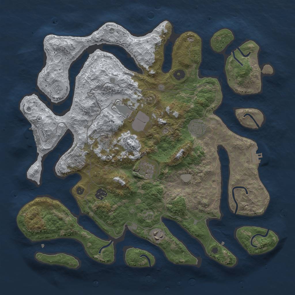 Rust Map: Procedural Map, Size: 4000, Seed: 542263, 15 Monuments