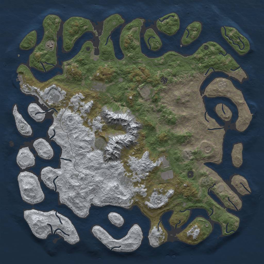 Rust Map: Procedural Map, Size: 5678, Seed: 54321, 20 Monuments
