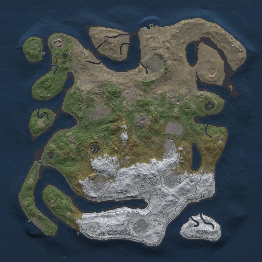 Rust Map: Procedural Map, Size: 4000, Seed: 651482115, 20 Monuments