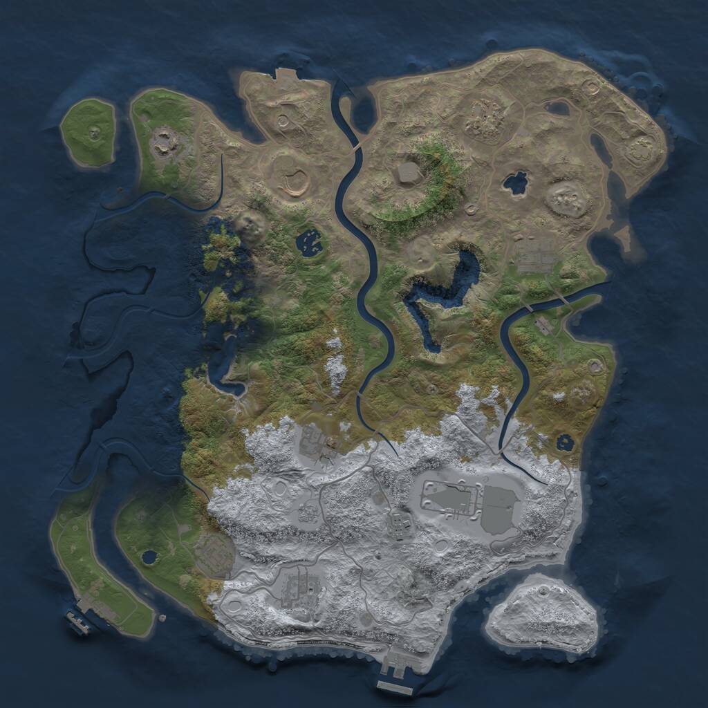 Rust Map: Procedural Map, Size: 4000, Seed: 651482115, 16 Monuments