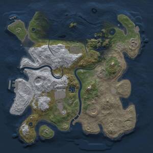 Thumbnail Rust Map: Procedural Map, Size: 3500, Seed: 1900, 12 Monuments