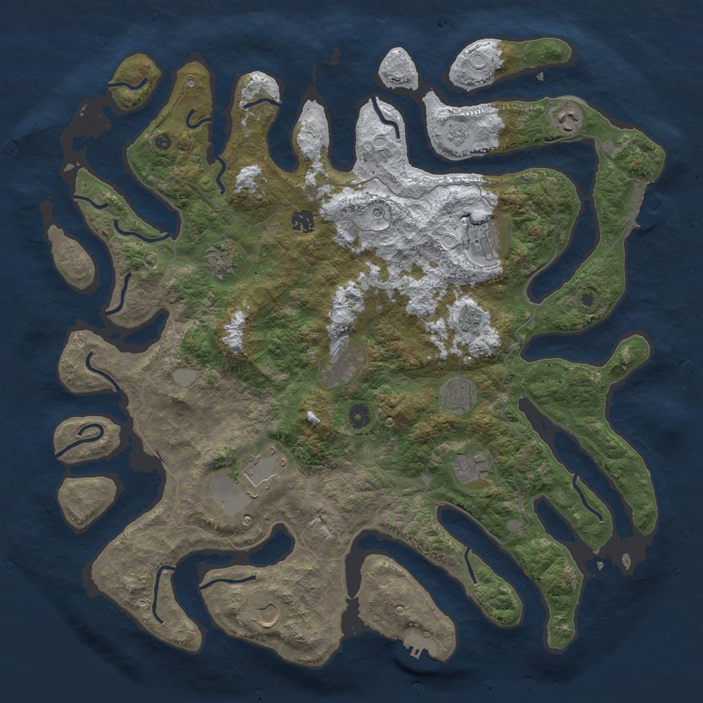 Rust Map: Procedural Map, Size: 4500, Seed: 45865, 19 Monuments