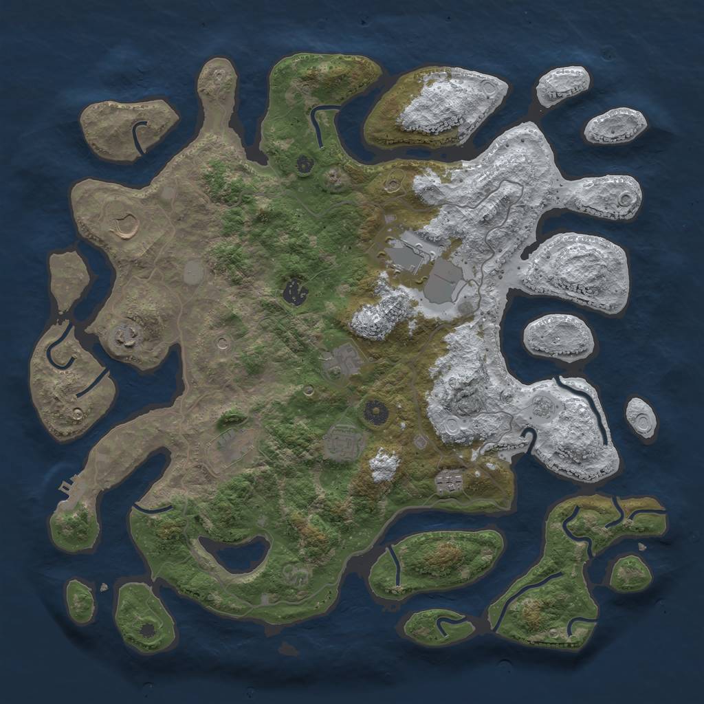 Rust Map: Procedural Map, Size: 4250, Seed: 16046, 16 Monuments