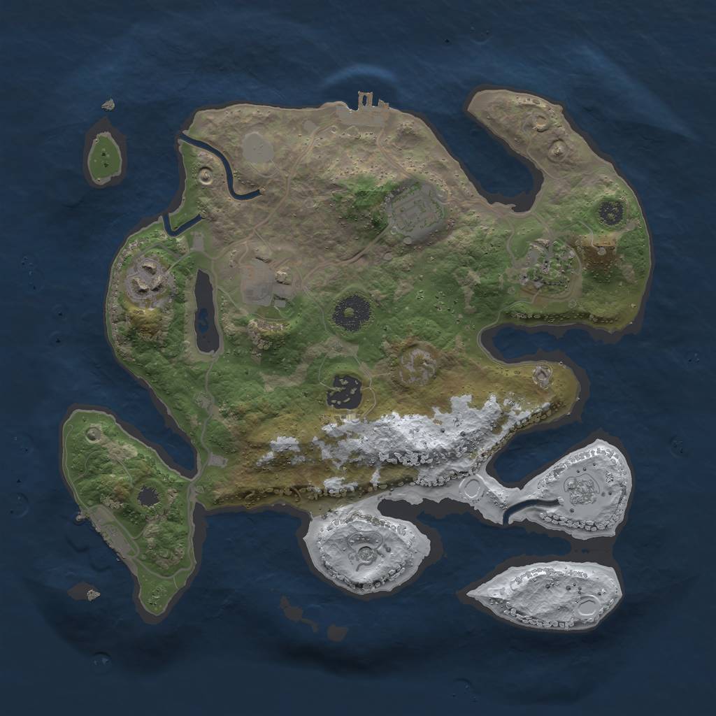 Rust Map: Procedural Map, Size: 3000, Seed: 302984522, 14 Monuments