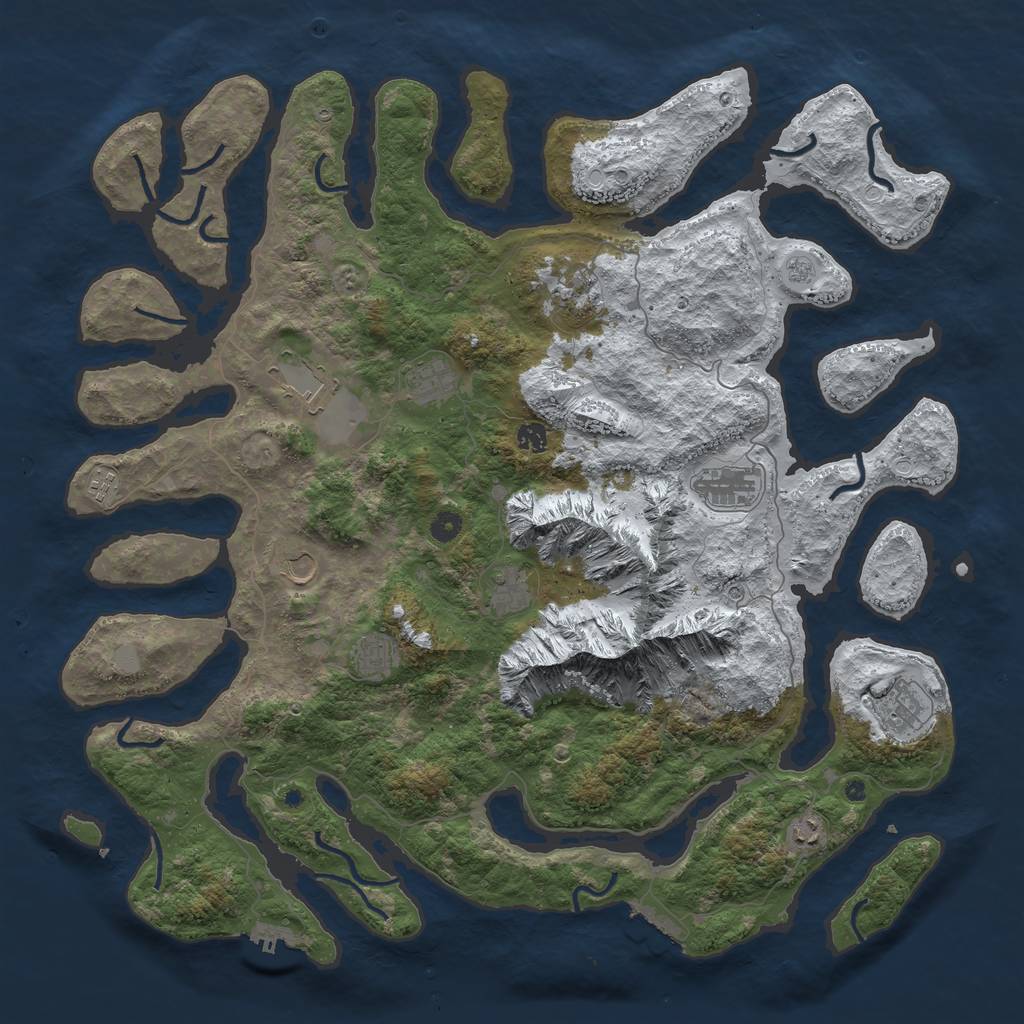 Rust Map: Procedural Map, Size: 5000, Seed: 20220106, 20 Monuments