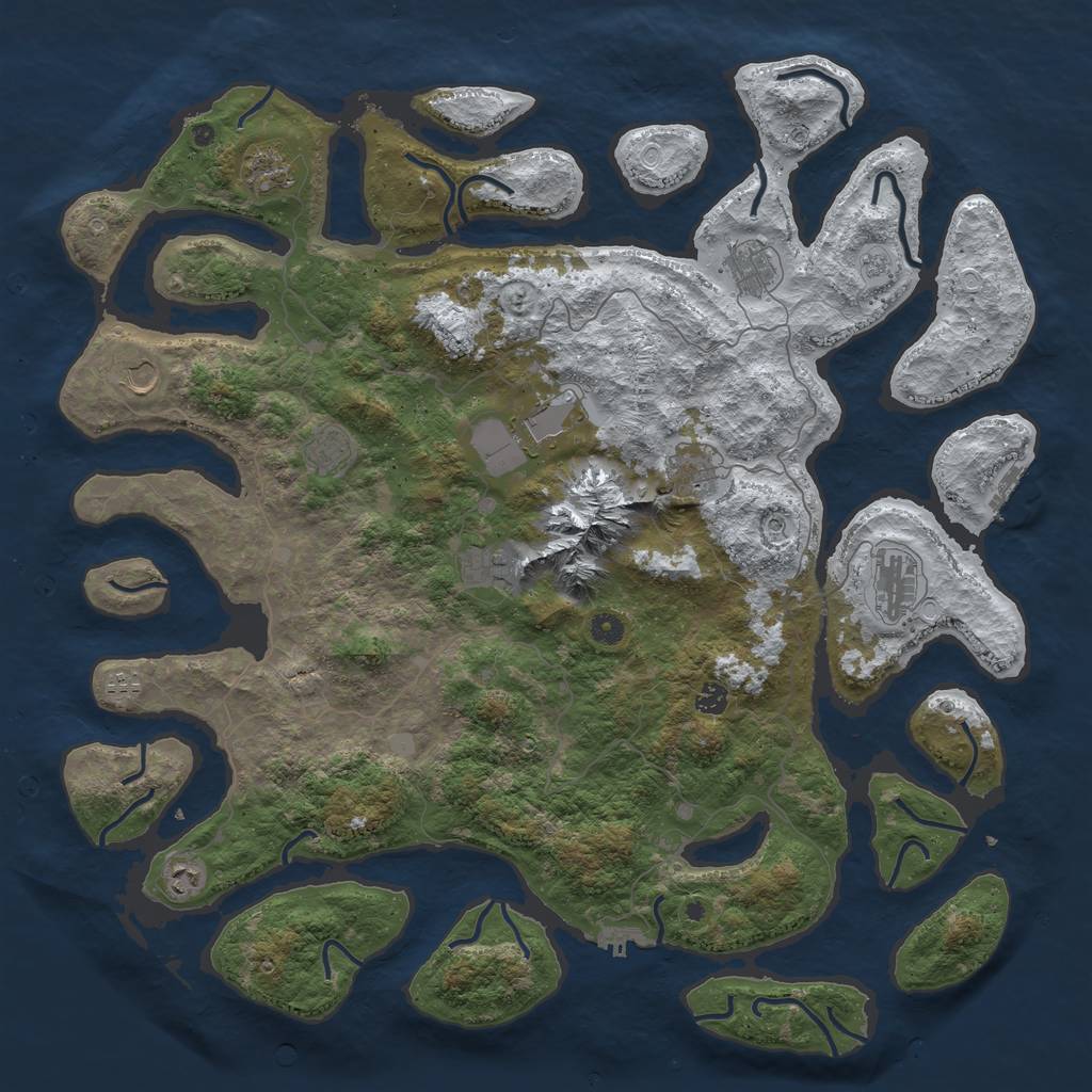 Rust Map: Procedural Map, Size: 5000, Seed: 174842, 20 Monuments