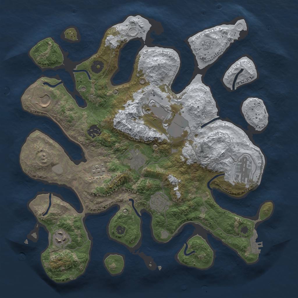 Rust Map: Procedural Map, Size: 3500, Seed: 1530892197, 15 Monuments