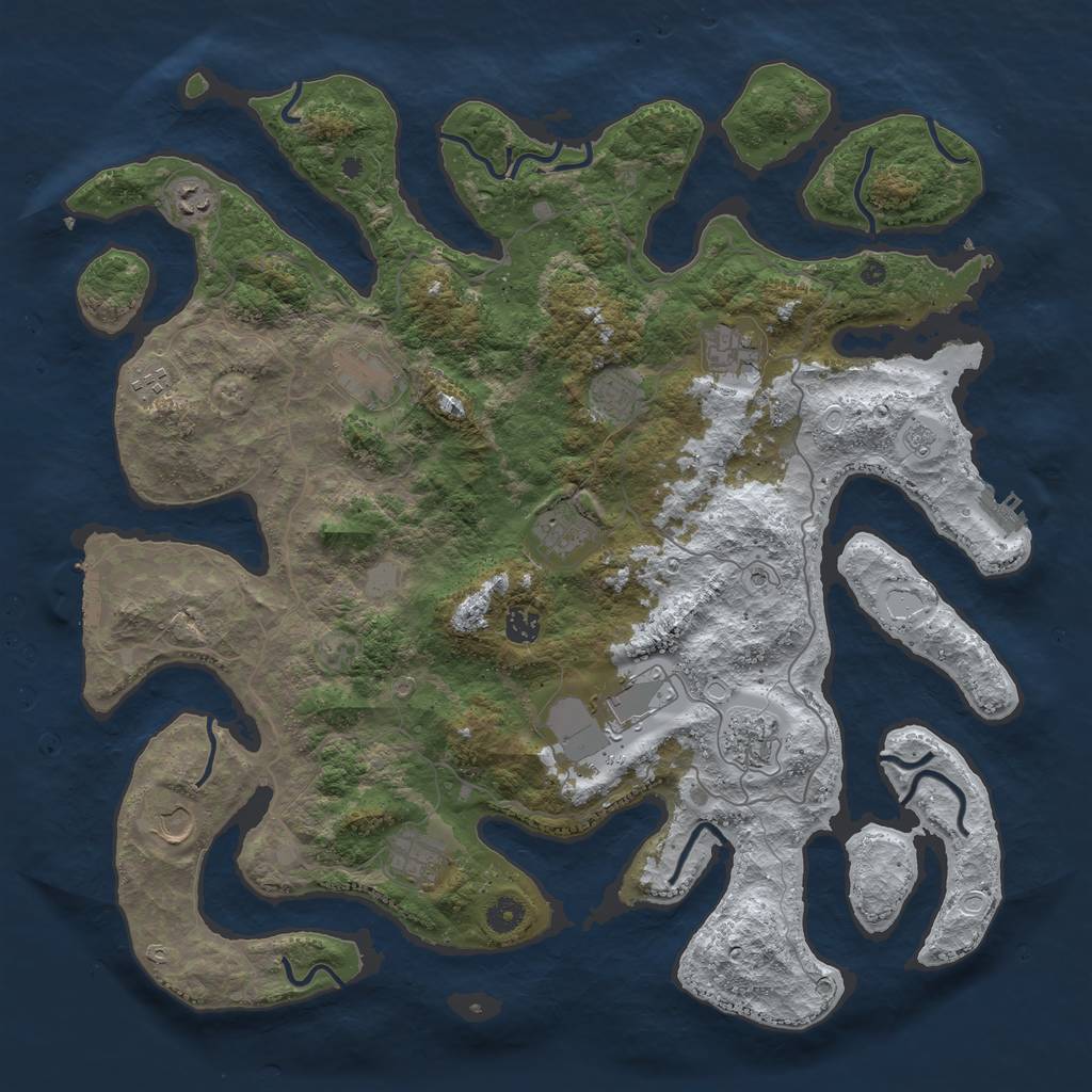 Rust Map: Procedural Map, Size: 4500, Seed: 2546189, 20 Monuments