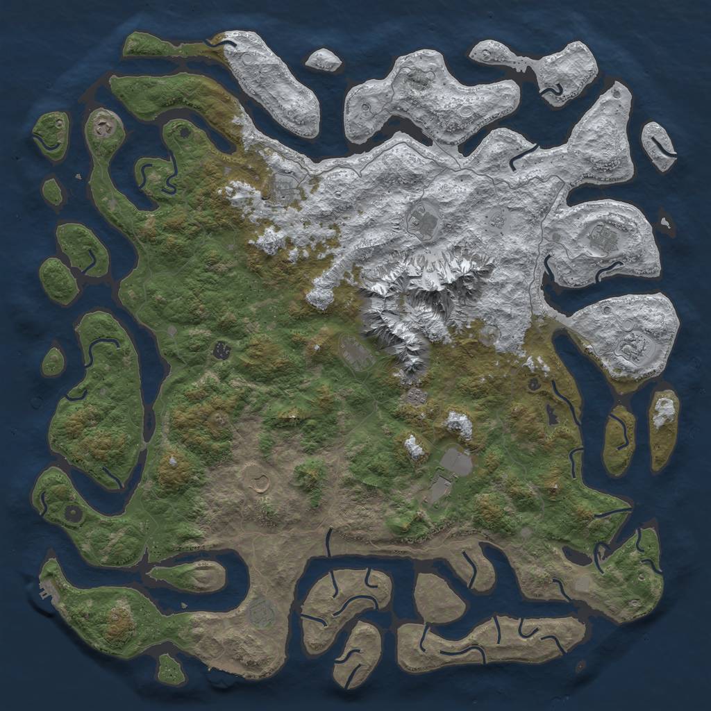 Rust Map: Procedural Map, Size: 6000, Seed: 1882228, 20 Monuments