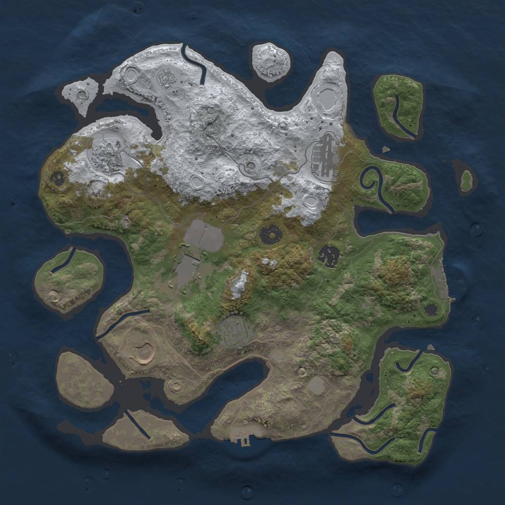 Rust Map: Procedural Map, Size: 3500, Seed: 371731640, 15 Monuments