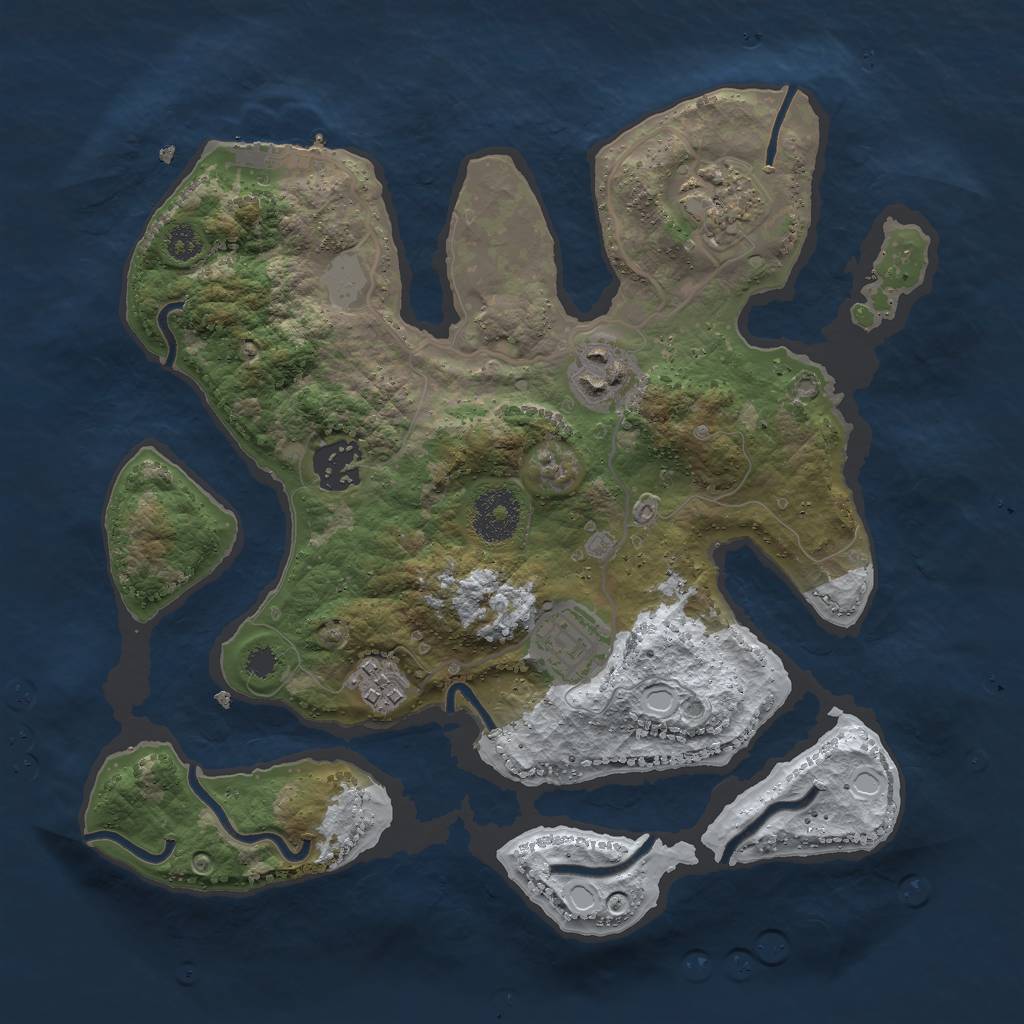 Rust Map: Procedural Map, Size: 3000, Seed: 514950, 11 Monuments