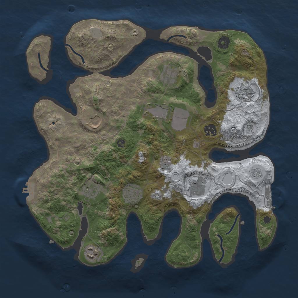 Rust Map: Procedural Map, Size: 3510, Seed: 4609012, 19 Monuments