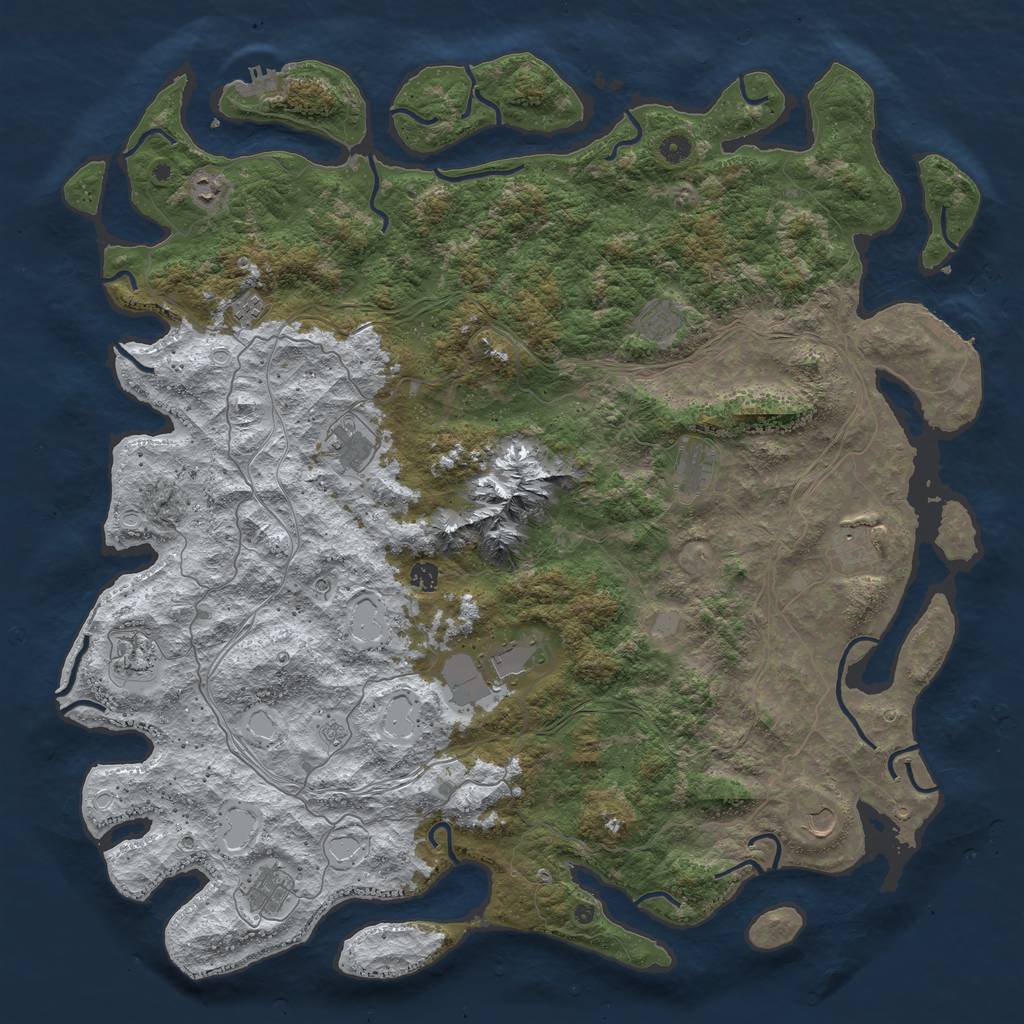 Rust Map: Procedural Map, Size: 5250, Seed: 198543, 20 Monuments