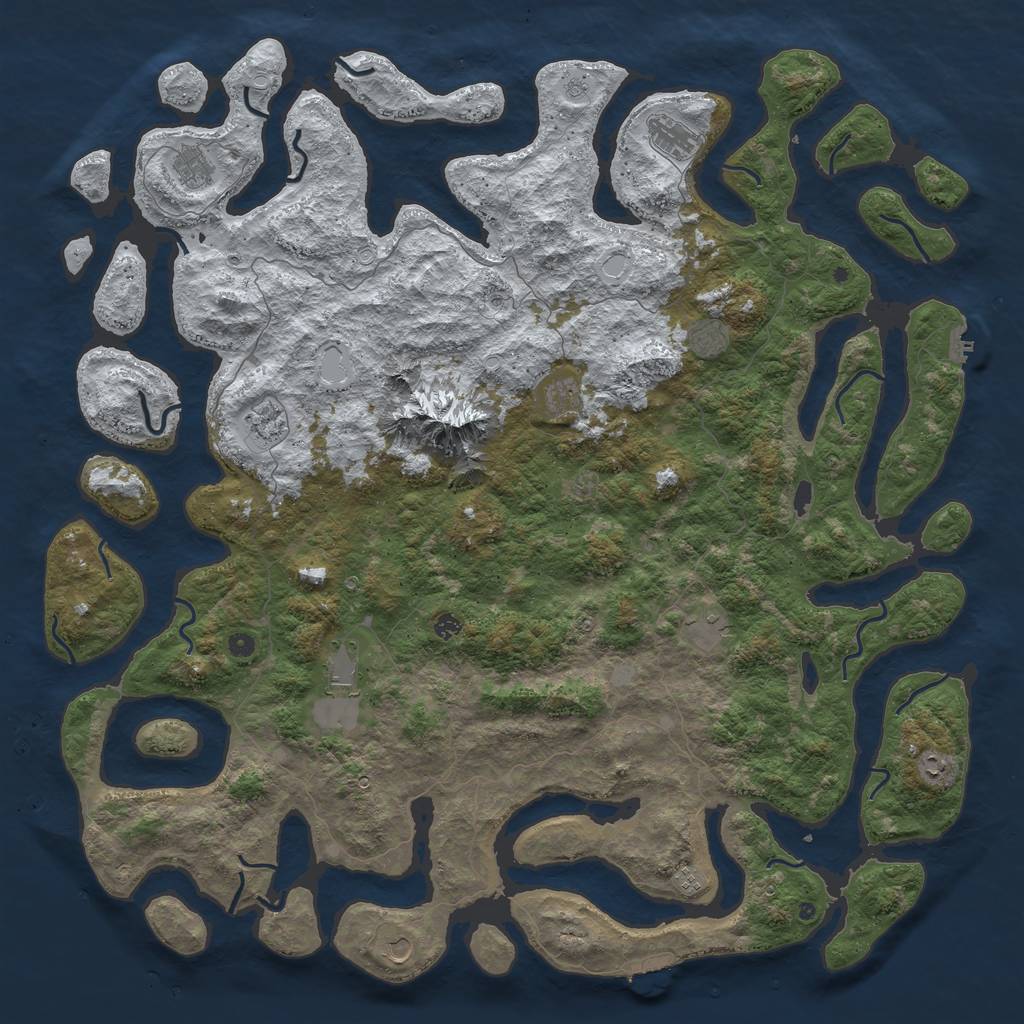 Rust Map: Procedural Map, Size: 6000, Seed: 54004619, 20 Monuments